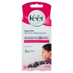 Veet Easy-Gel Strisce Depilatorie Pelli Normali Viso 16 Pz