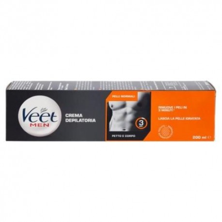Veet Men Crema Depilatoria Petto E Corpo Pelli Normali 200 ml