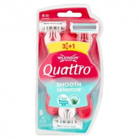 Wilkinson Sword Rasoio Usa E Getta Quattro Smooth Sensitive 3+1 Pz