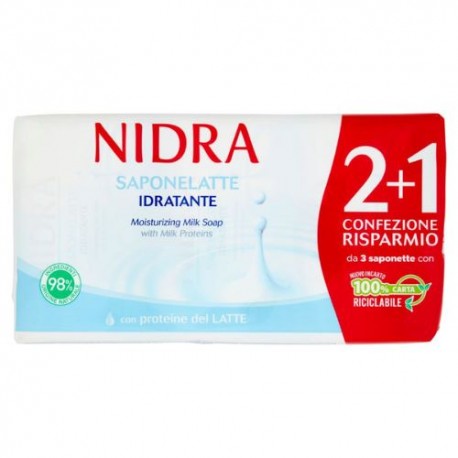 Nidra Saponelatte Idratante con proteine del latte conf. 3x90 g