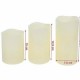 Pack di 3 Candele LED Cera Naturale