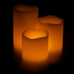 Pack di 3 Candele LED Cera Naturale