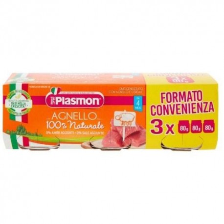 Plasmon Omogeneizzato con Agnello e cereale 3 x 80 g