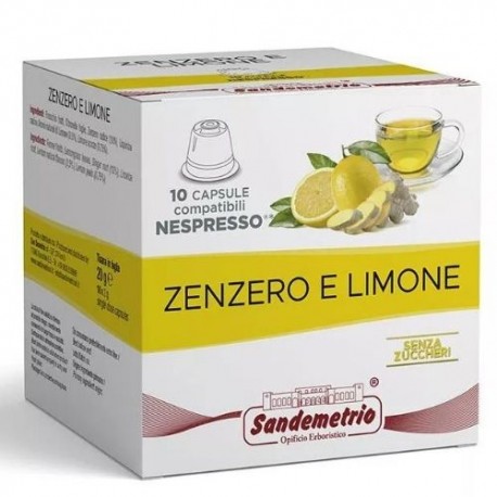 10 Capsule Zenzero e Limone Sandemetrio compatibili Nespresso